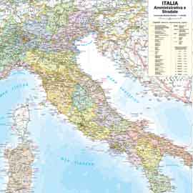 Italia cartina pieghevole: carta stradale mappa geografica pianta