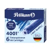 CARTUCCE PELIKAN TP/6 - BLU - LUNGHEZZA 39 MM. - (SCATOLA 6 CARTUCCE) - CODICE 30116