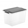 CONTENITORE COMPACT - 27X18,5X15 CM. - A5 - PPL - COPERCHIO NERO TRASPARENTE - 4,5 LITRI - ROTHO