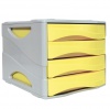 CASSETTIERA 4 CASSETTI DA 5 CM. - GRIGIO/GIALLO - KEEP COLOUR PASTEL - ARDA