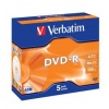 DVD-R VERBATIM 4,7 GB. - CONFEZIONE 5 PEZZI - 16 X - ADVANCED AZO - 43519