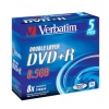 DVD+R  DL VERBATIM 8,5 GB. - CONFEZIONE 5 PEZZI - 8X - DOUBLE LAYER - SERIGRAFATO JEWEL CASE