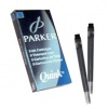 CARTUCCE PARKER QUINK  - NERO - (SCATOLA 5 CARTUCCE) - PERMANENTE - LUNGHEZZA 75 MM.