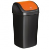 CESTINO IN PPL C/APERTURA BASCULANTE DA 25 LT - NERO/ARANCIO