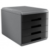 CASSETTIERA 4 CASSETTI DA 4,5 CM. - MYDESK - GRIGIO/NERO - ARDA - 18P4PN - CODICE 74996