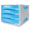 CASSETTIERA 4 CASSETTI DA 5 CM. - SMILE ARC - AZZURRO/TRASPARENTE - 29X38X25,5 CM. - ARDA - CODICE 53989