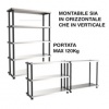 SCAFFALE PPL 5 RIPIANI METALLO  - 100X45 CM. - GRIGIO/NERO - TERRY