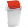 PATTUMIERA DA 50 LITRI - BASIC - BIANCO/ROSSO - A BASCULANTE IN PPL