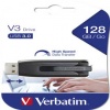 KEY USB V3 3.0 - VERBATIM - 128 GB. - STORE'N'GO PINSTRIPE SUPERSPEED - NERO