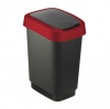 PATTUMIERA DA 25 LITRI - NERO/ROSSO - CON COPERCHIO A BASCULANTE IN PPL - ROTHO